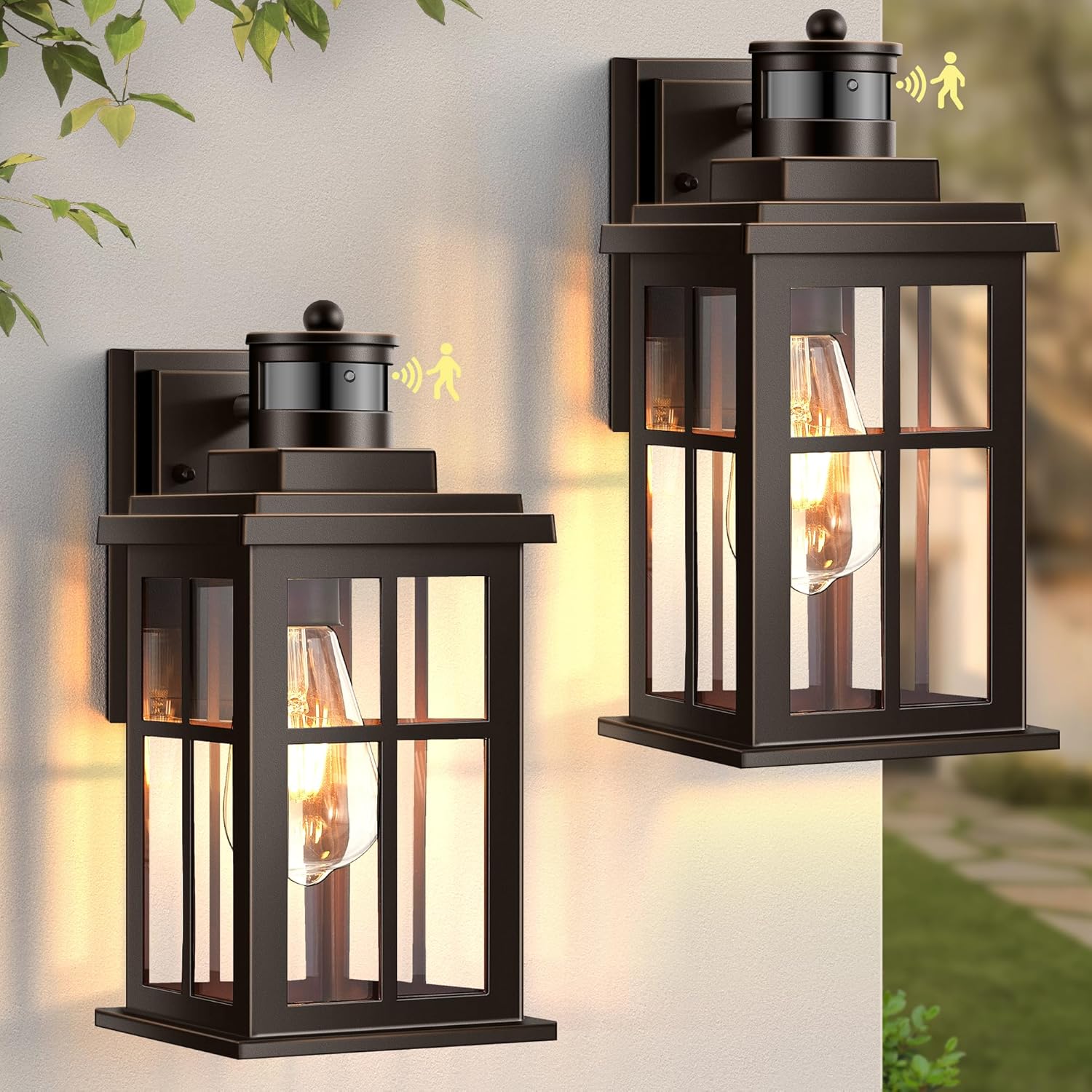 Outdoor Lighting Sconce - Oil Rubbed Bronze Porch Light 2-Pack
