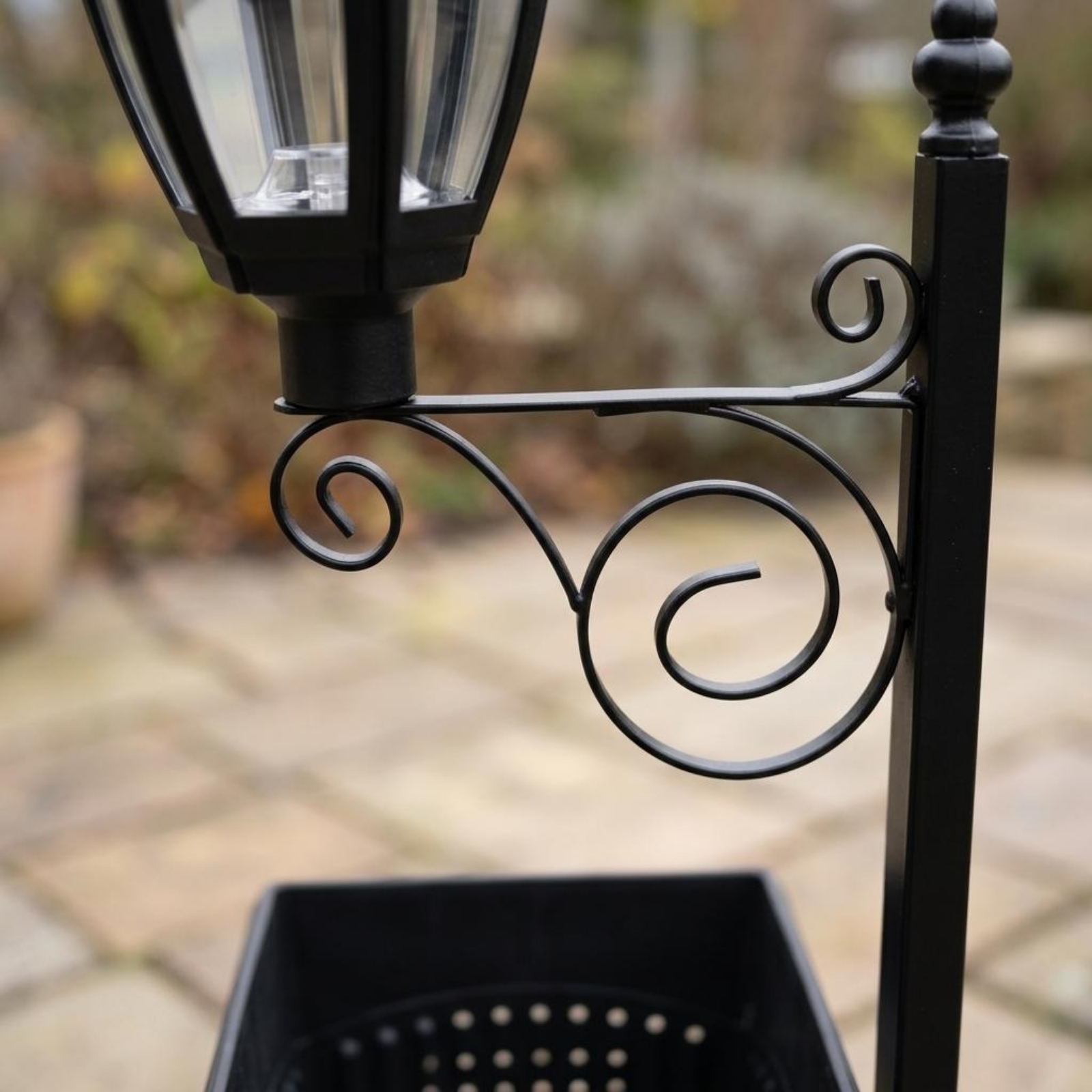 Outdoor Lighting In Ground - Solar Flower Pot Light Wrought Iron