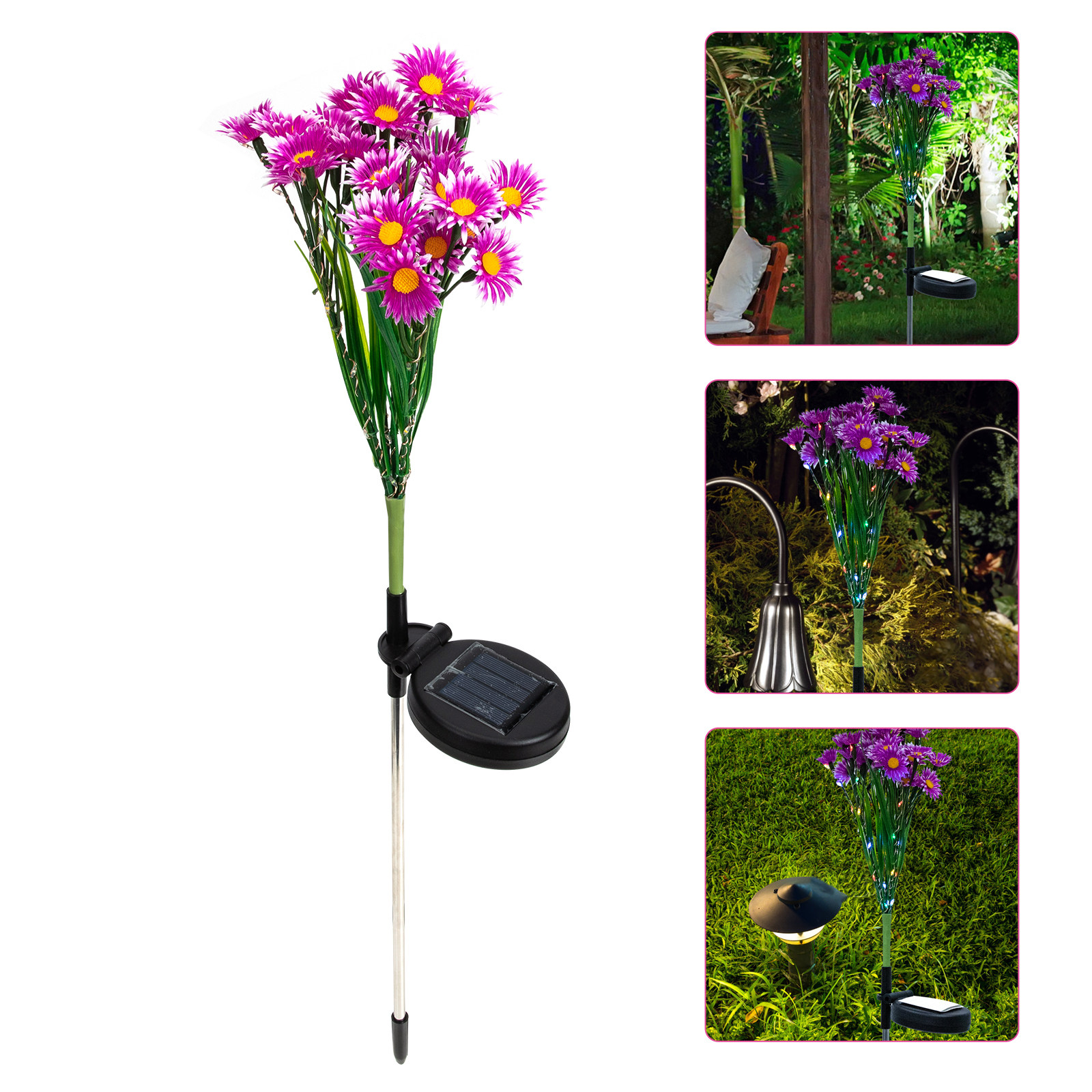Outdoor Lighting In Ground - Solar LED Ground Lamp Chrysanthemum Style