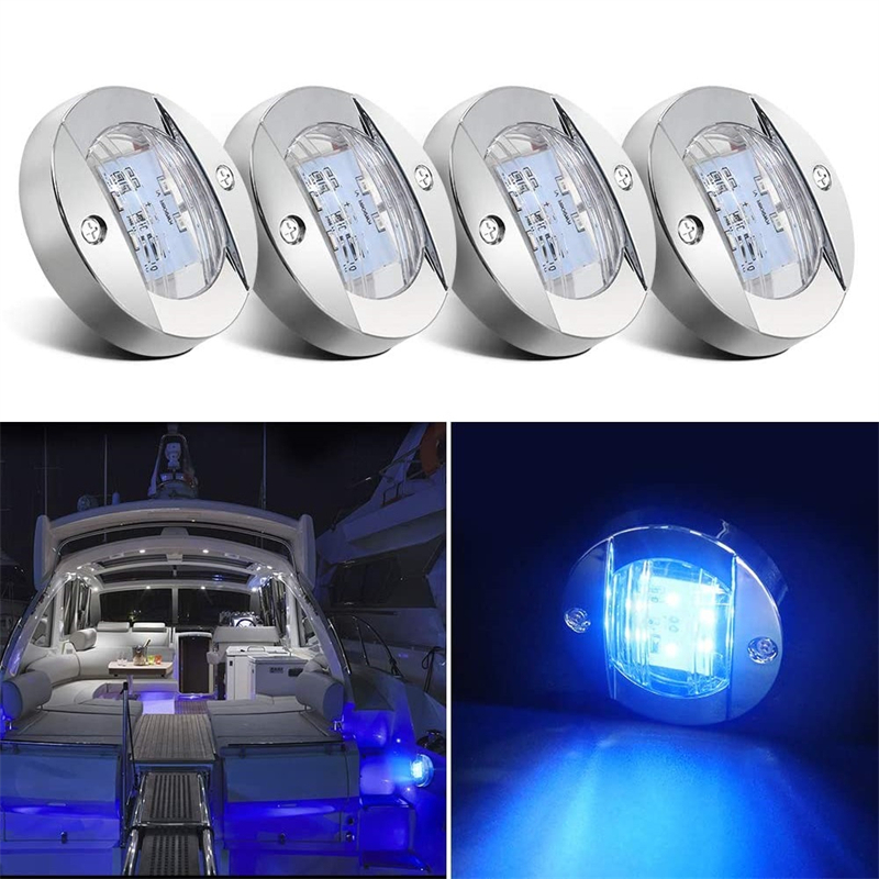 Outdoor Lighting Deck - 4Pcs 12V LED Marine Boat Interior