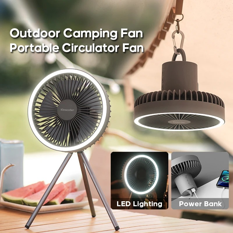 Outdoor Lighting Wireless - Portable Camping Fan With LED Lighting