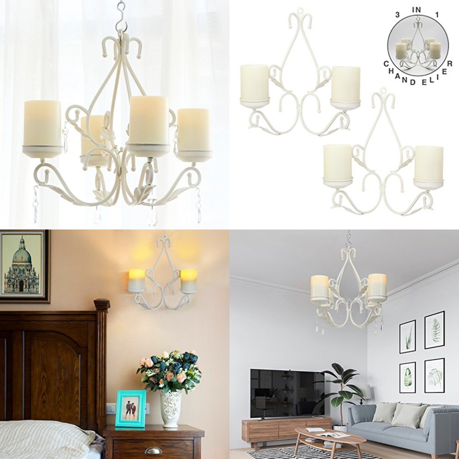 Outdoor Lighting Sconce - 3 in 1 Lighting Chandelier, Metal