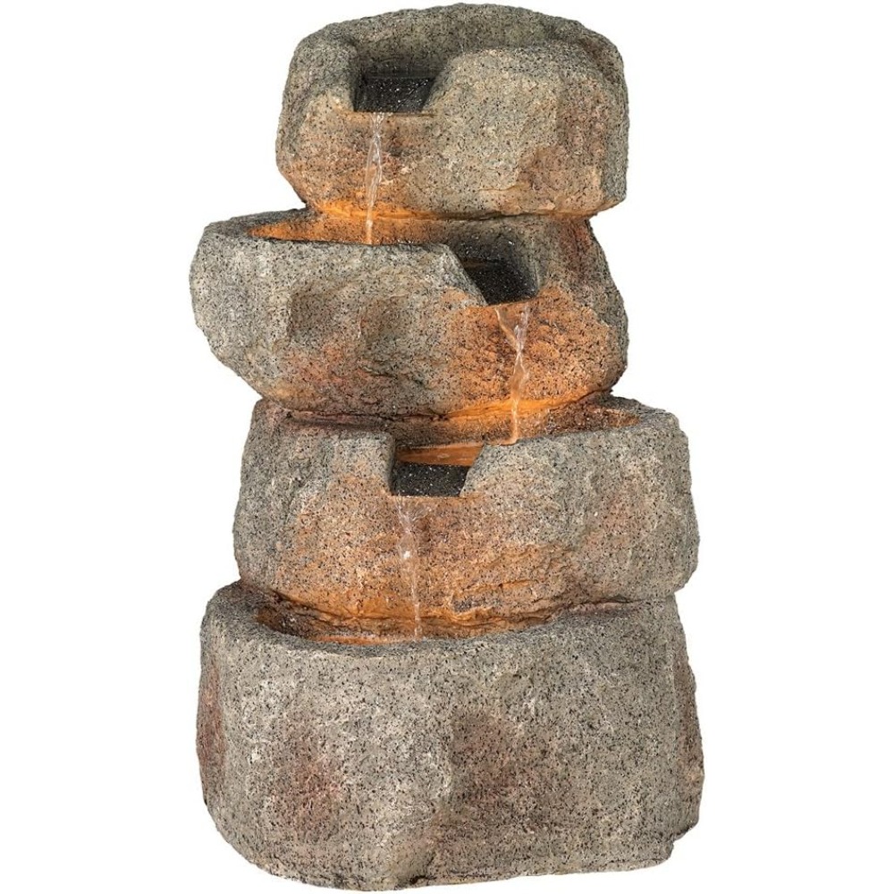 Outdoor Lighting Deck - Glacial Rock Zen Rustic Outdoor Floor