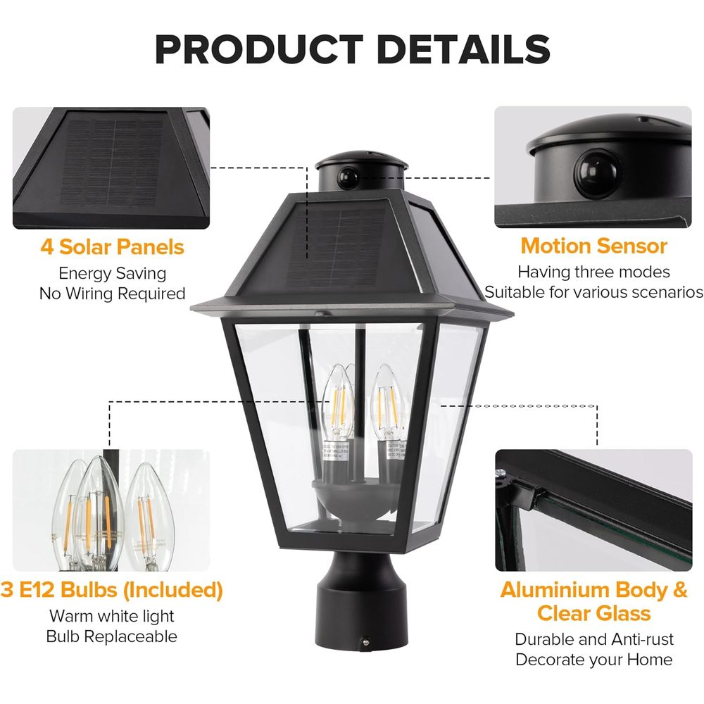 Outdoor Solar Lamp Post Light  - Outdoor Lighting Motion Sensor incelemesi ve fiyatı
