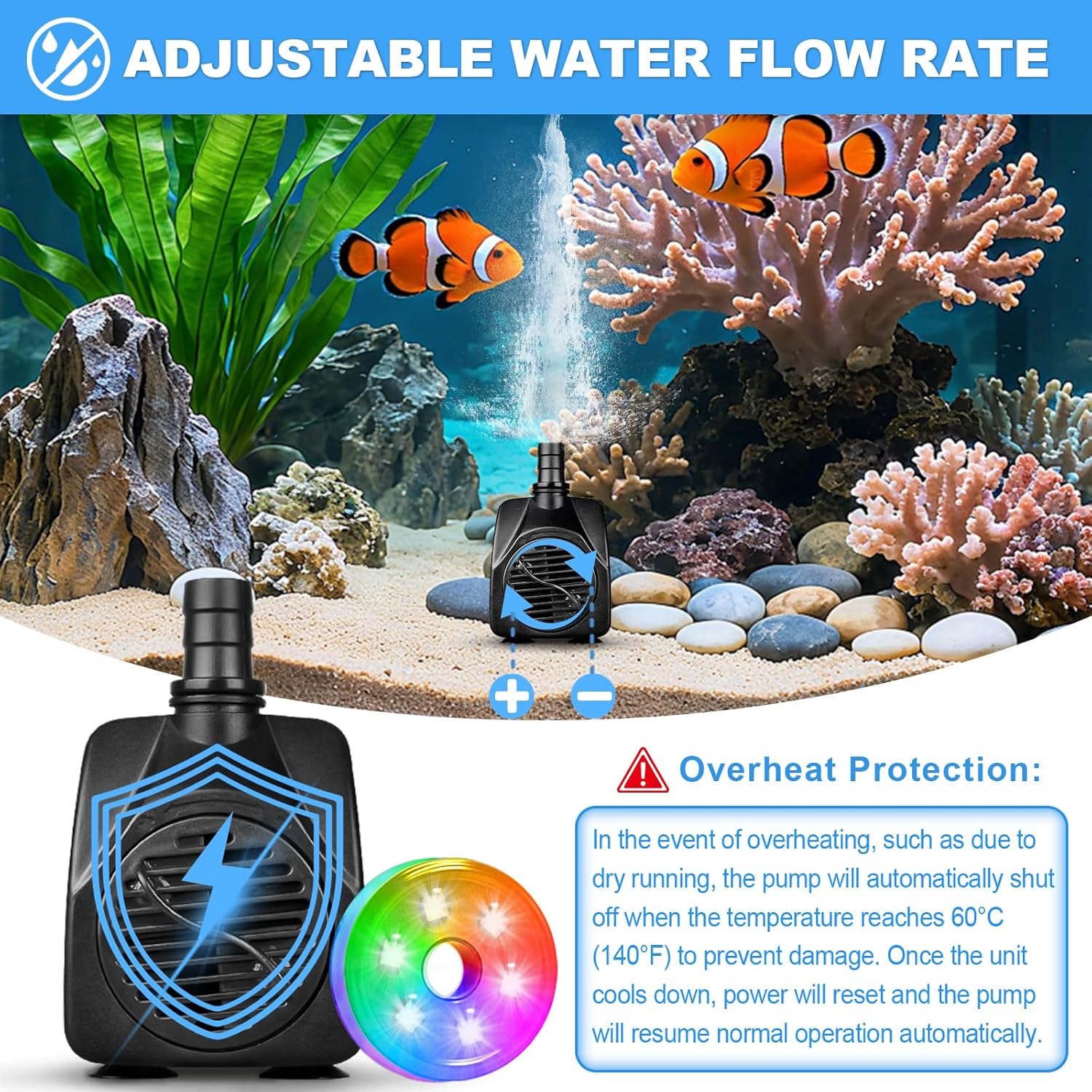 210GPH Submersible Water Pump  - Pond Light Submersible incelemesi ve fiyatı