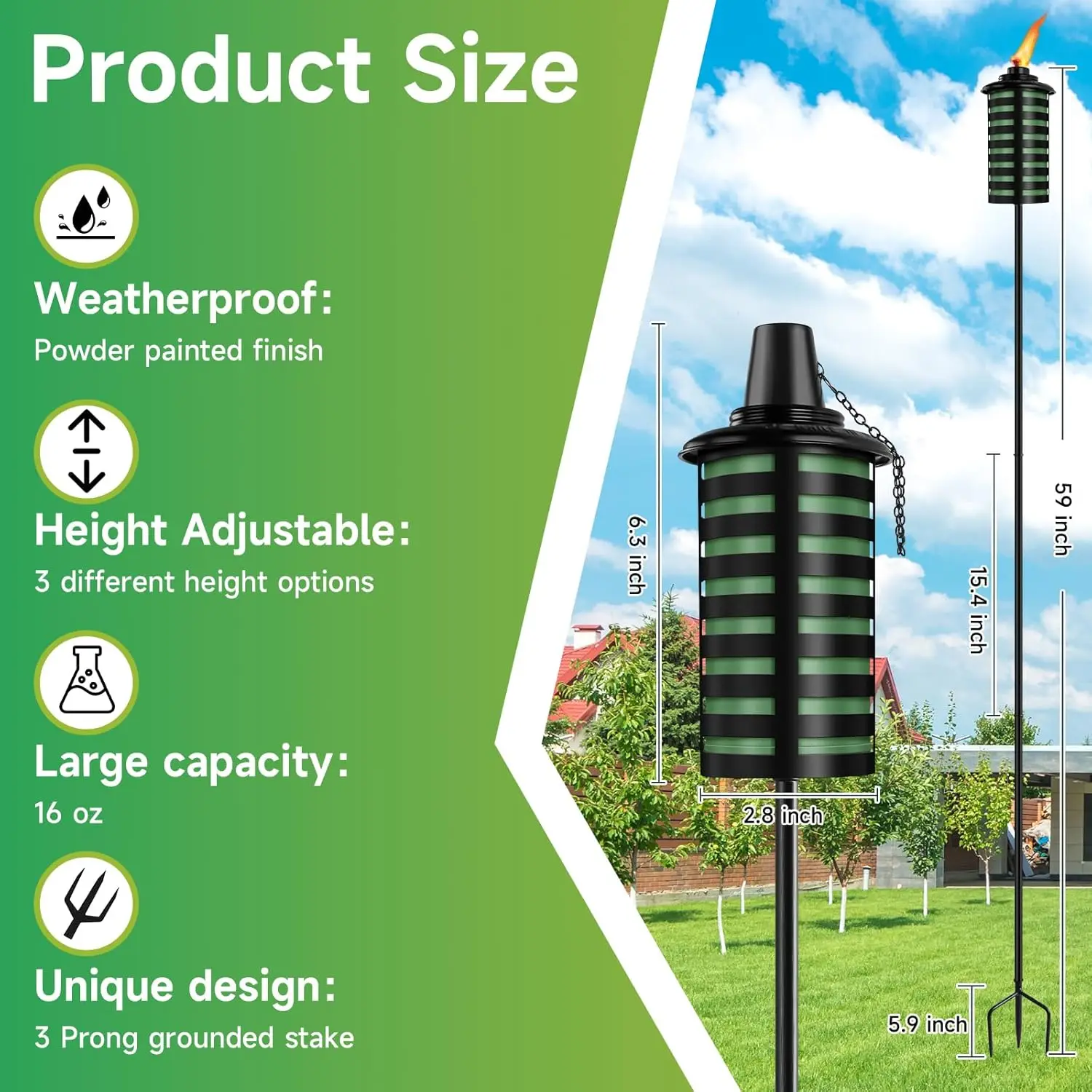 6 Pack Home Garden Torch, 16 O - Outdoor Lighting In Ground incelemesi ve fiyatı