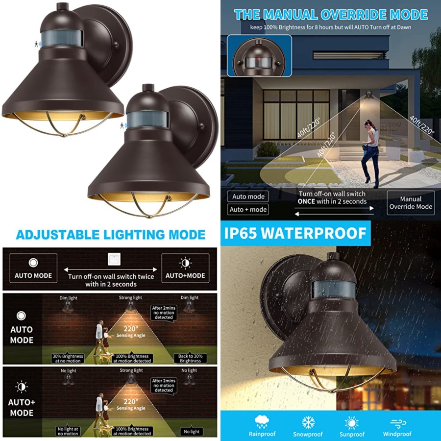 2 Pack Motion Sensor Outdoor L - Outdoor Lighting Sconce incelemesi ve fiyatı