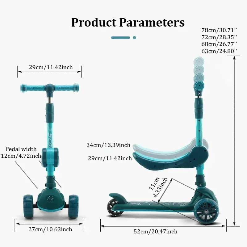 2-in-1 Kids Kick Scooter with  - Outdoor Lighting Deck incelemesi ve fiyatı