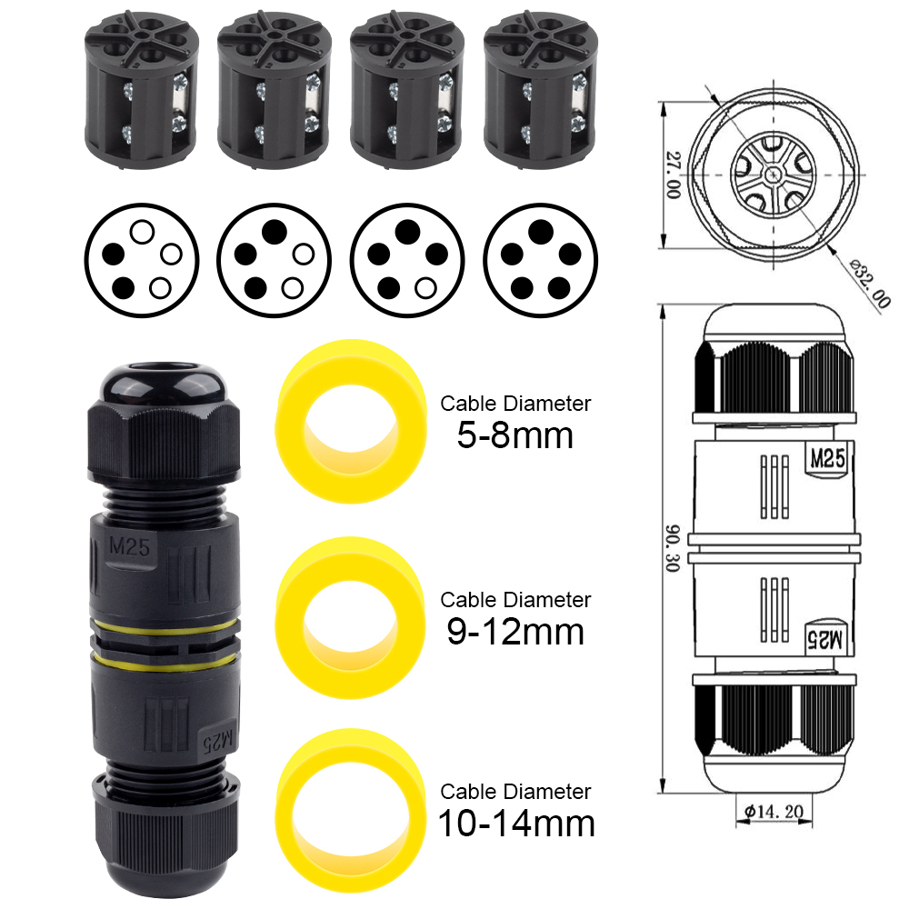 IP68 M25 Cable Connector Outdo - Outdoor Lighting Connectors incelemesi ve fiyatı