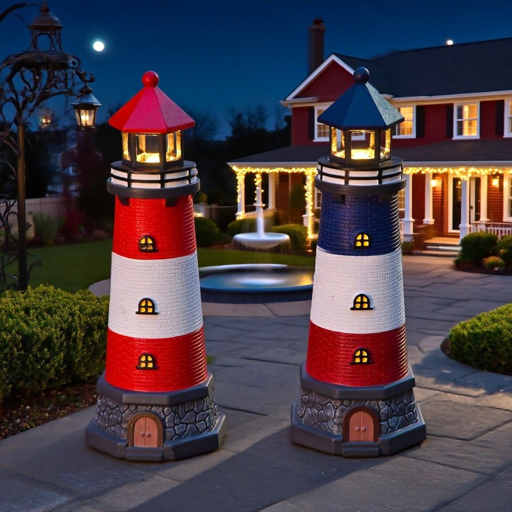 Blue Red Solar Powered Resin L - Outdoor Lighting Mediterranean Style incelemesi ve fiyatı