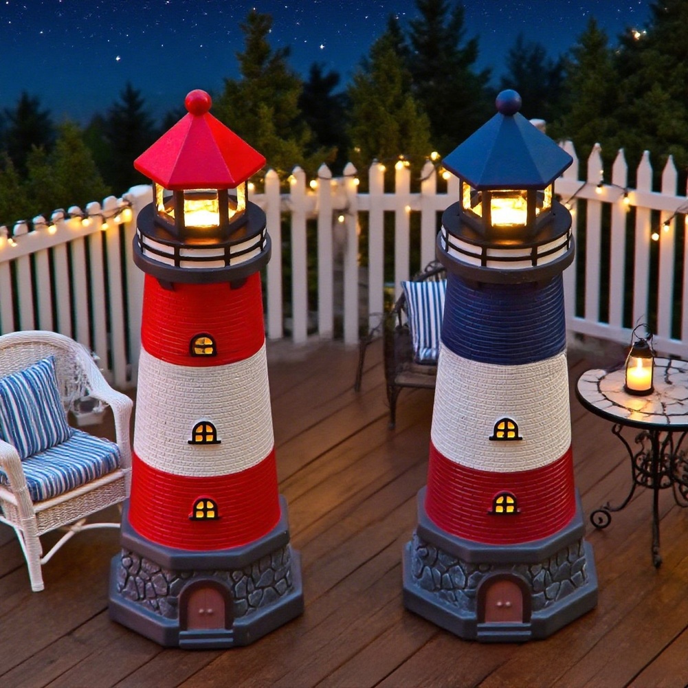 Blue Red Solar Powered Resin L - Outdoor Lighting Mediterranean Style incelemesi ve fiyatı