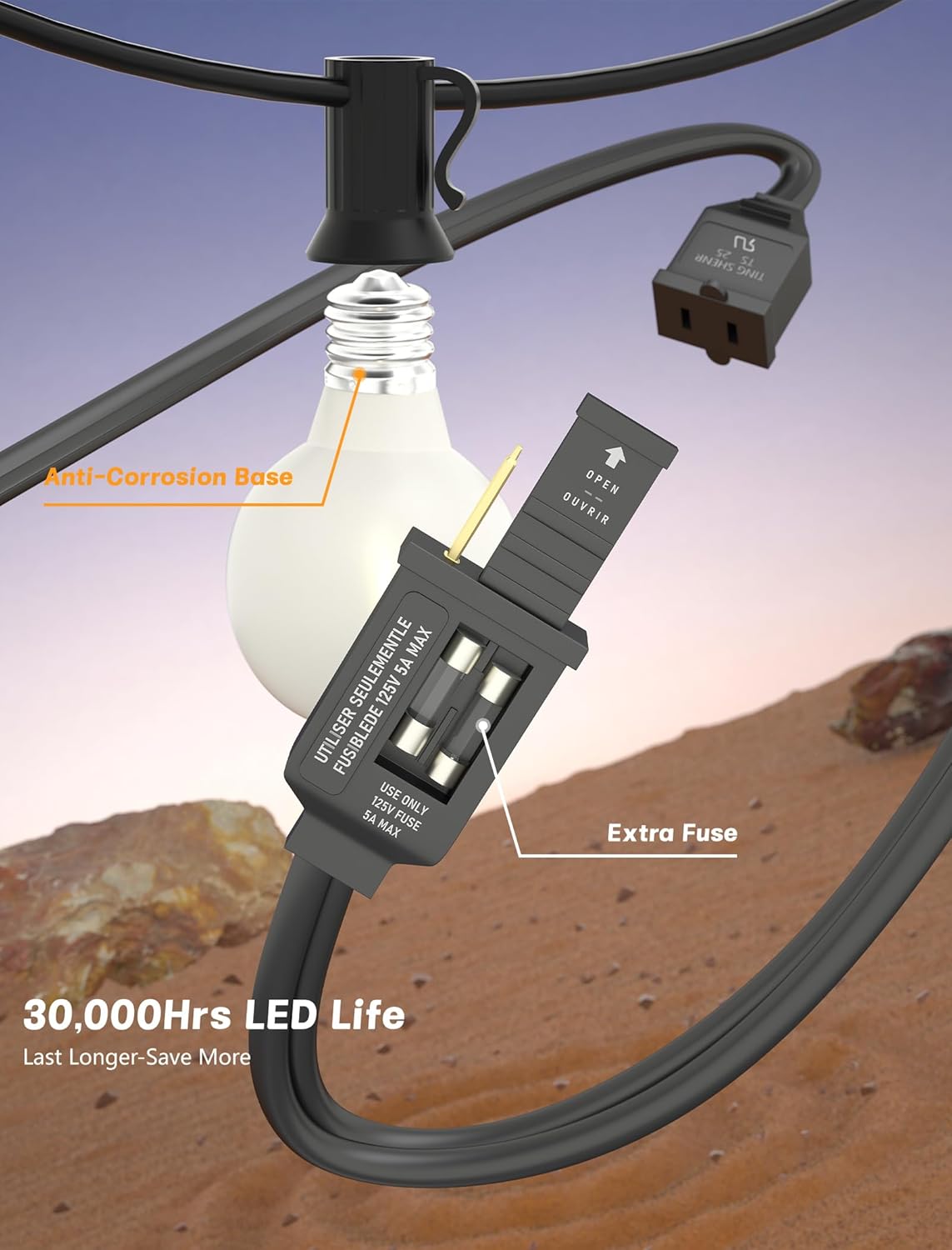 50FT Outdoor String Lights wit - Outdoor Lighting Deck incelemesi ve fiyatı