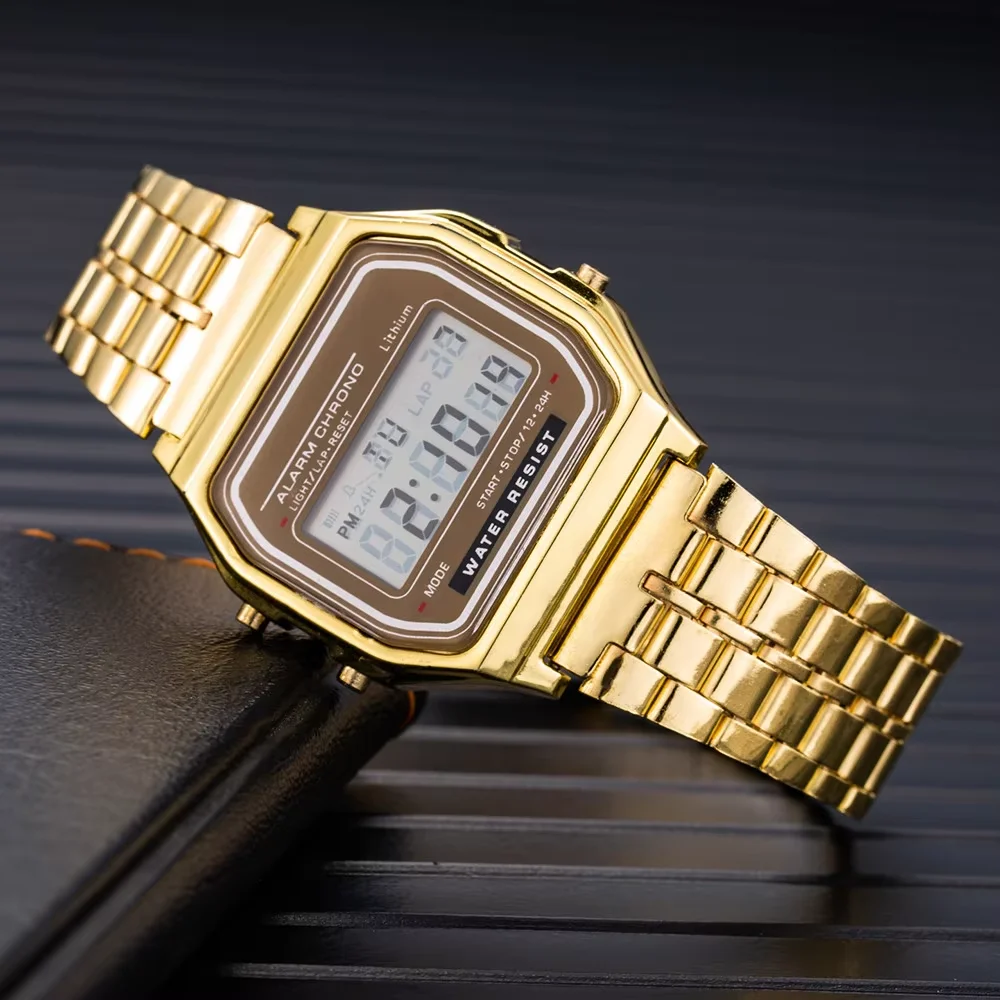 LED electronic watch with stee - Waterproof Led Strip incelemesi ve fiyatı