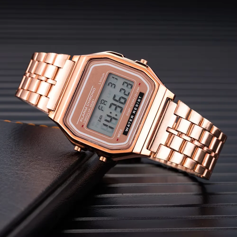 LED electronic watch with stee - Waterproof Led Strip incelemesi ve fiyatı