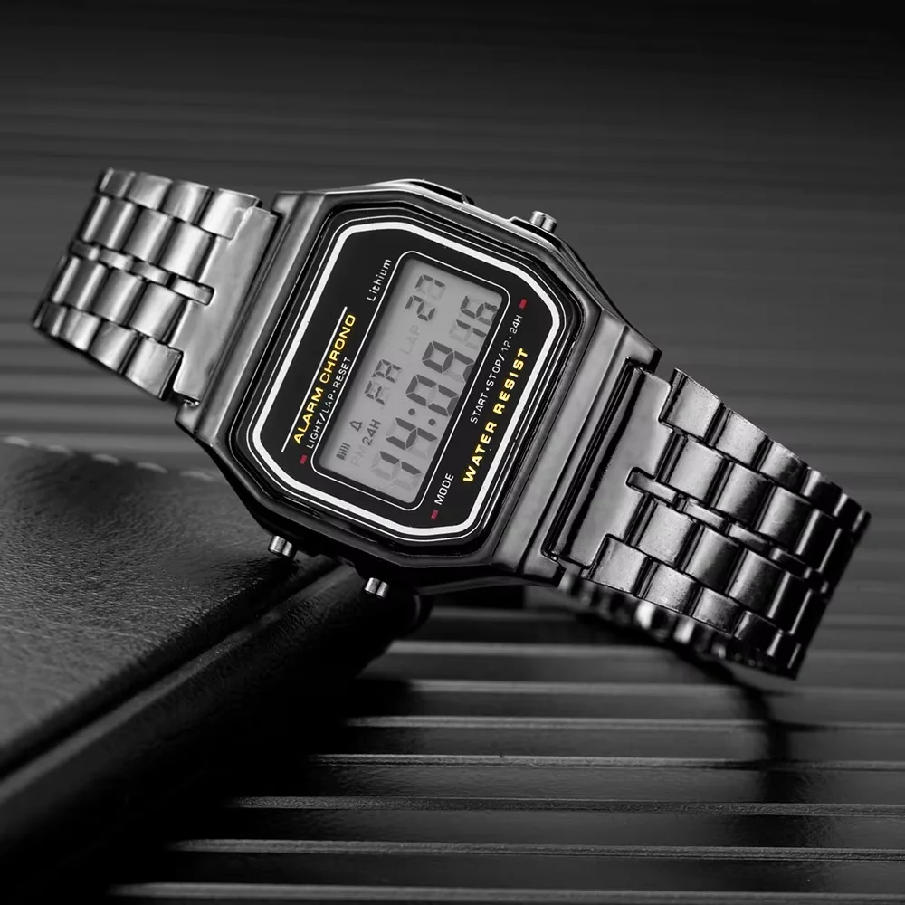 LED electronic watch with stee - Waterproof Led Strip incelemesi ve fiyatı