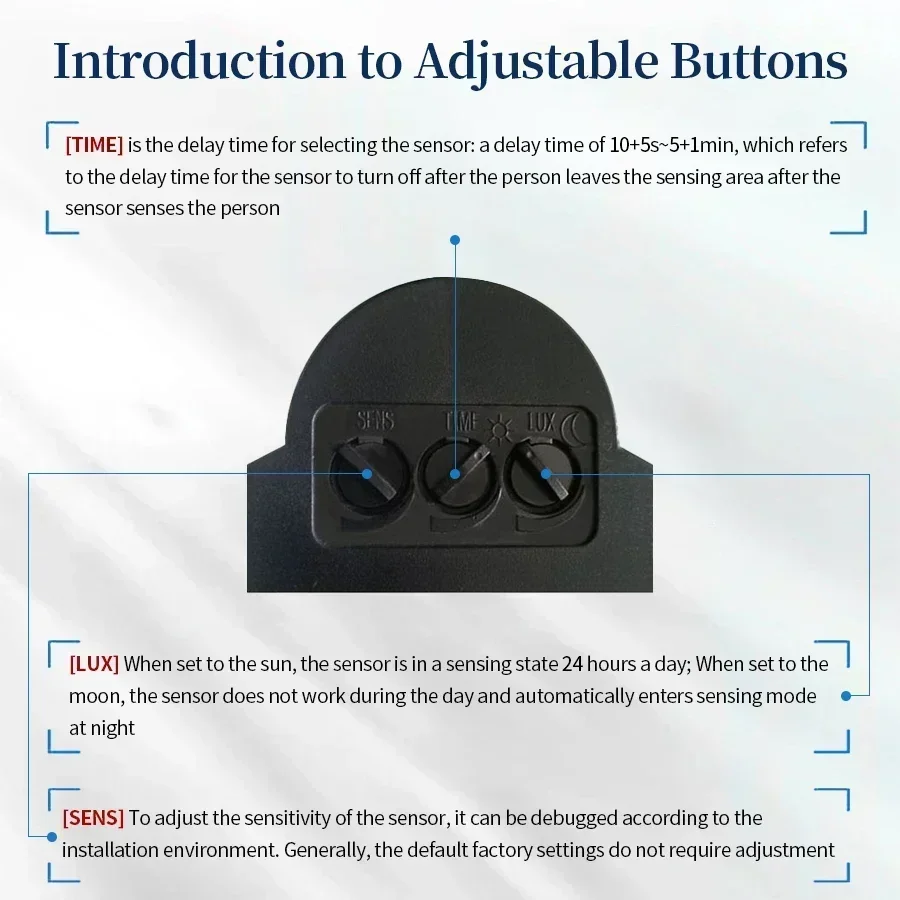 100-240V 12V PIR Motion Sensor - Outdoor Lighting Motion Sensor incelemesi ve fiyatı