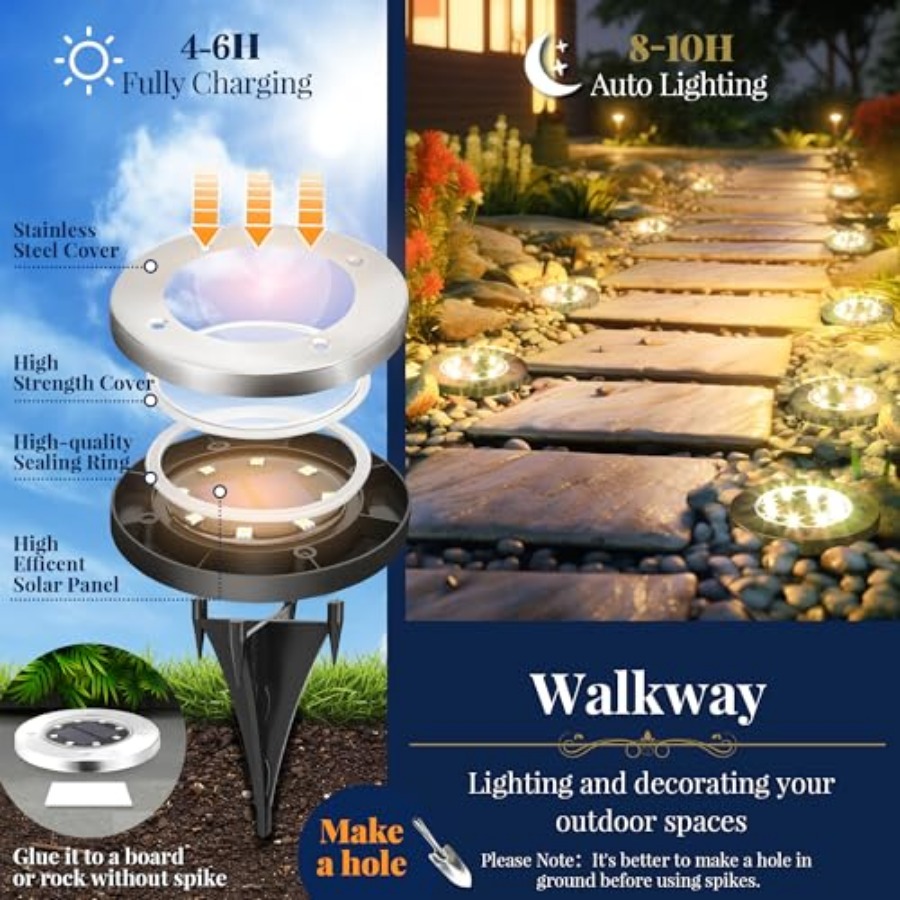 Solar Ground Lights Solar Ligh - Outdoor Lighting In Ground incelemesi ve fiyatı